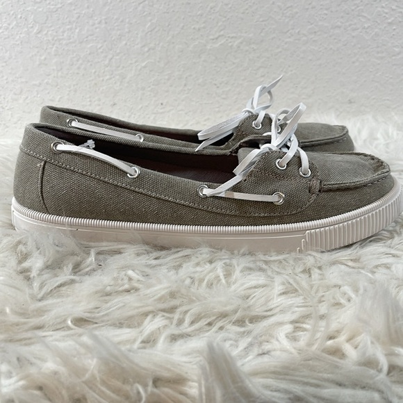 ROCK & CANDY Duffy Gray Canvas Boat Slip On Loafers Shoes Size 11 NEW - Picture 3 of 11